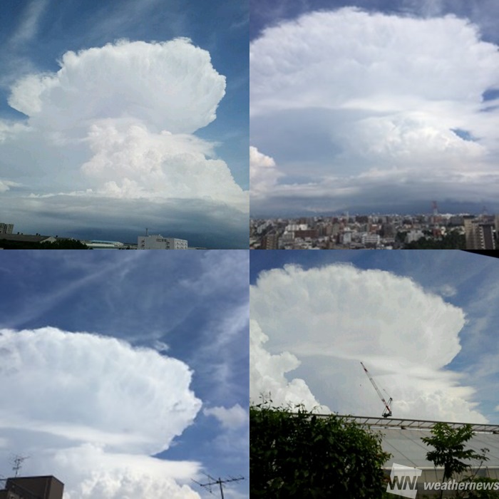 大きな積乱雲を多数が目撃 雲の下では冠水被害 | ウェザーニュース