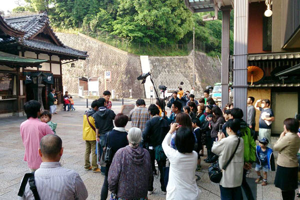 道後温泉での撮影風景