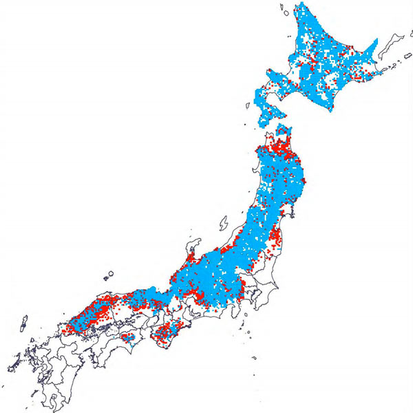 クマの分布域（赤は拡大分）