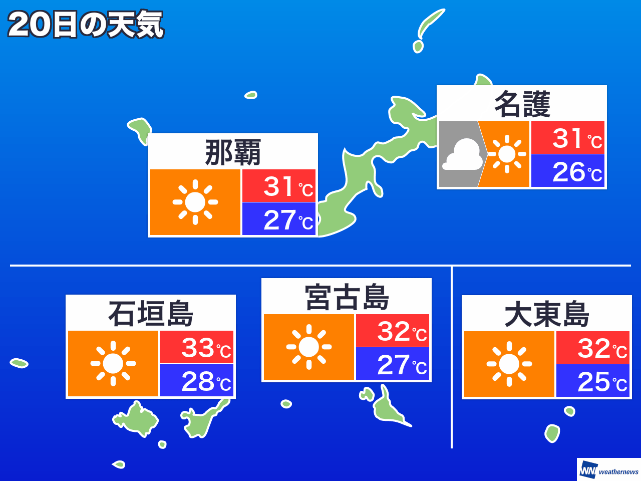 9月6日 金 沖縄県の今日の天気 ウェザーニュース