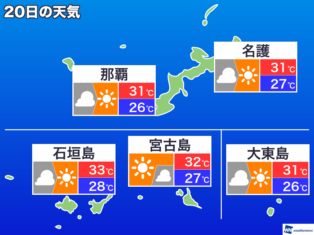 11月3日 日 沖縄県の明日の天気 ウェザーニュース