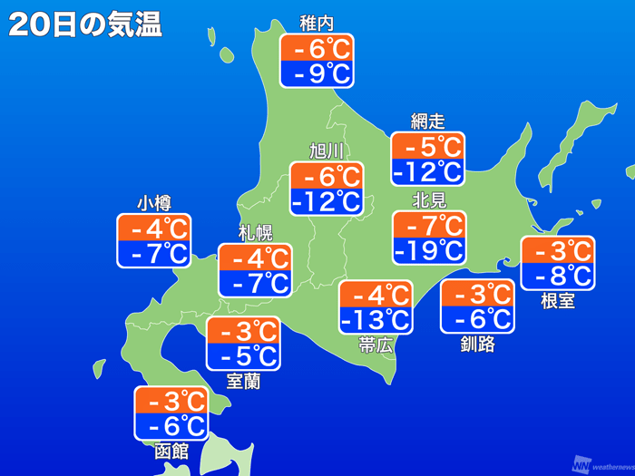 昼間でも極寒 北海道は全地点で真冬日予想 ウェザーニュース