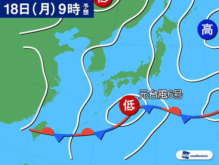 週間天気予報 台風6号から変化する温帯低気圧に注意 ウェザーニュース
