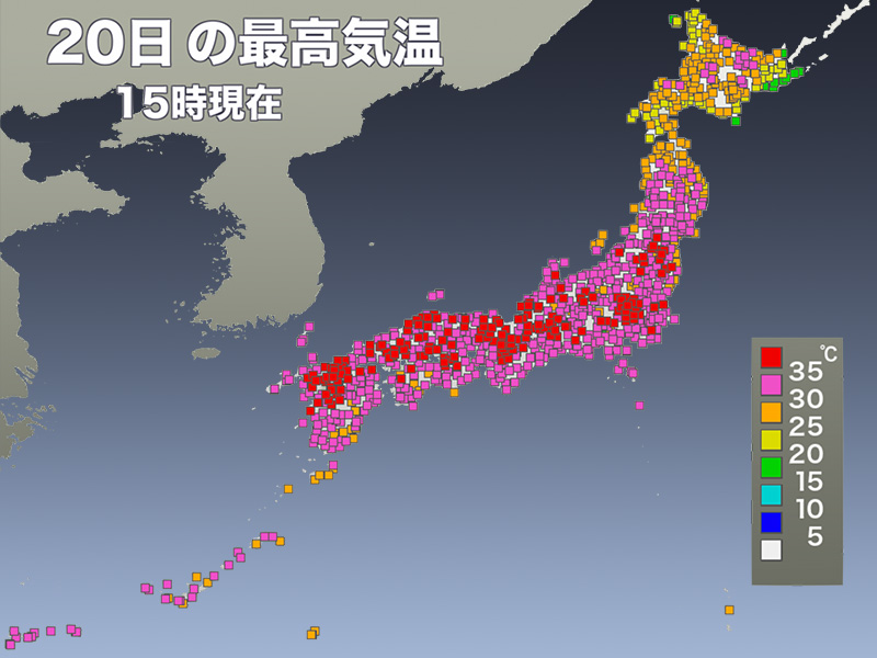 京都は7日連続38 超 真夏日地点は今年最多の701地点に ウェザーニュース