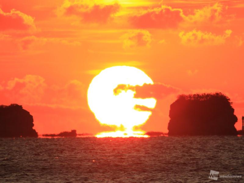 2018年 大晦日の夕暮れ 太平洋岸で”だるま夕日”もみえた - ウェザー
