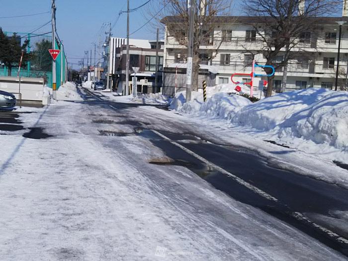 雪解け進む北海道 札幌では3月を前に初春の路面状況に ウェザーニュース