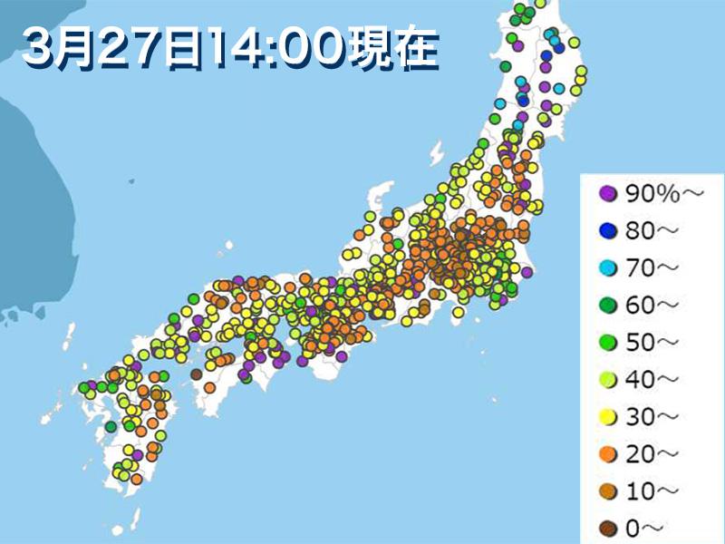 空気乾燥 甲府で最小湿度が2日連続の一桁に ウェザーニュース