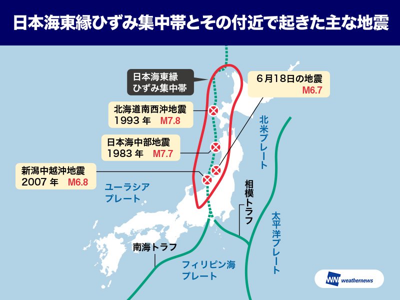 新潟で震度6強 震源は 日本海東縁ひずみ集中帯 秋田沖の空白域にも注意 ウェザーニュース