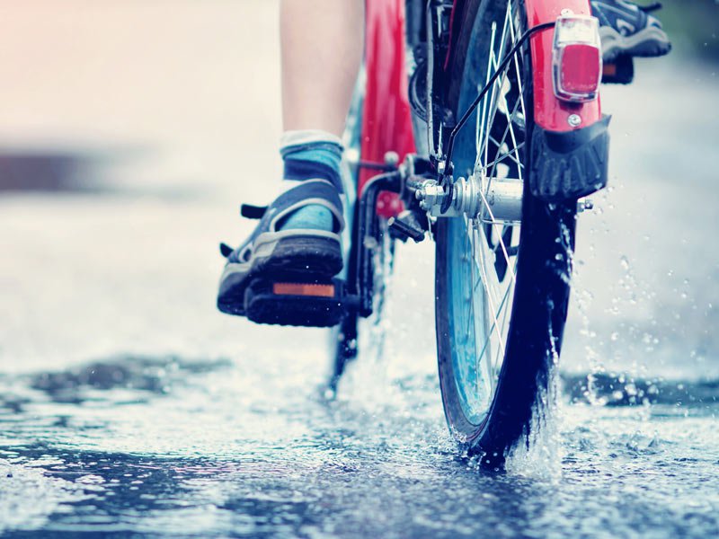 雷 自転車 通学