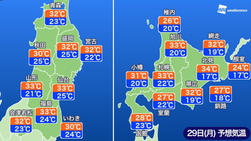 今日は北日本も暑さ警戒 仙台などすでに30 超 ウェザーニュース