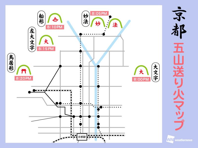 京都 お盆の風物詩 五山送り火 今夜の天気は ウェザーニュース