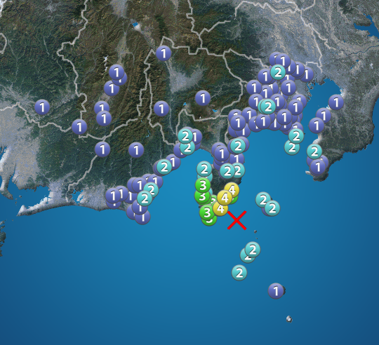 静岡 地震 過去の地震情報 (日付の新しい順)