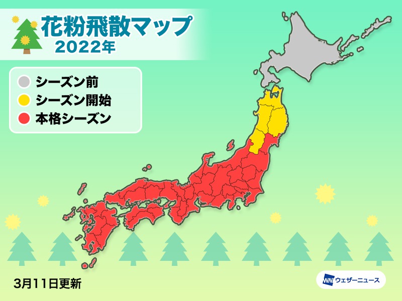 花粉最前線 2020年春 - ウェザーニュース