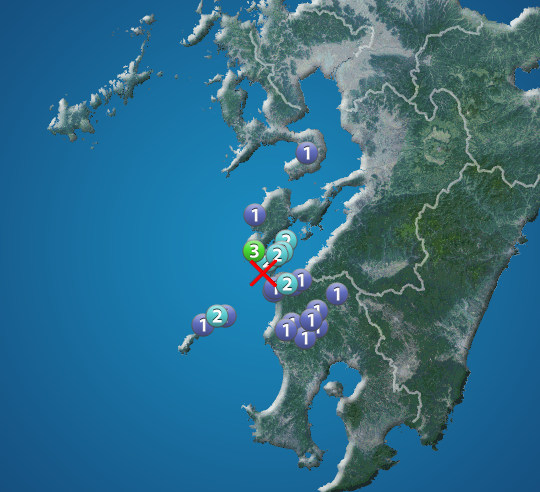 熊本県で震度3の地震発生 ウェザーニュース