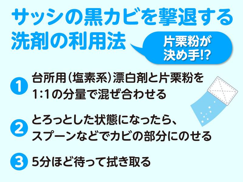 決めては片栗粉 サッシの黒カビ 技アリ掃除術 ウェザーニュース