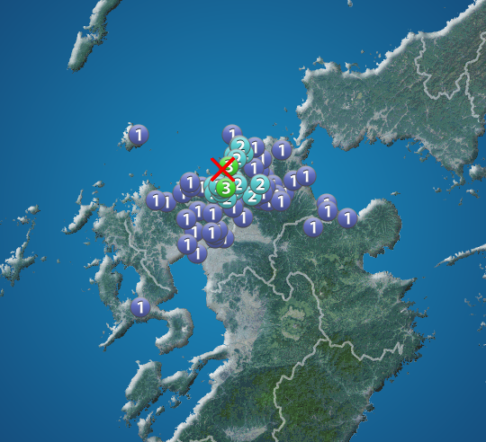 福岡県で震度3の地震発生 ウェザーニュース