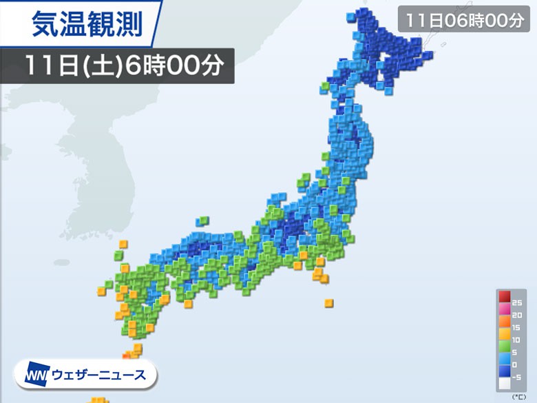 全国的に寒い朝 成田は0 3 兵庫三田で 0 2 ウェザーニュース