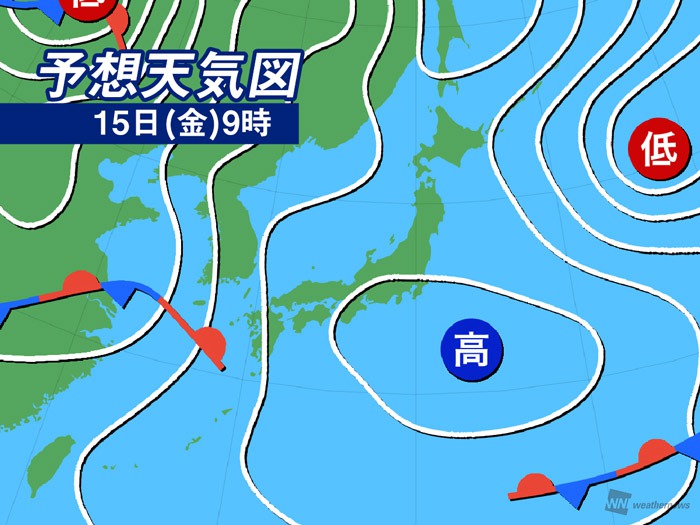 今日の天気 5月15日 金 東京など東日本 北日本は晴れるも 西からは雨が降り出す ウェザーニュース
