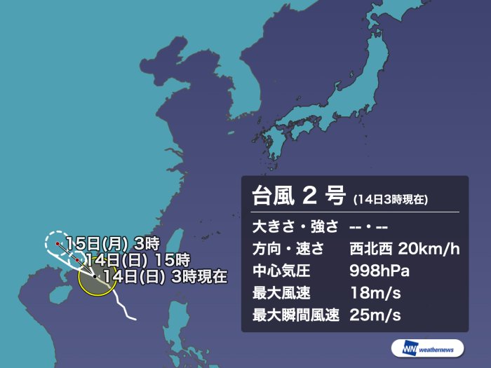 週間天気予報 広く梅雨の中休みに 台風2号は中国 華南へ 年6月14日 Biglobeニュース