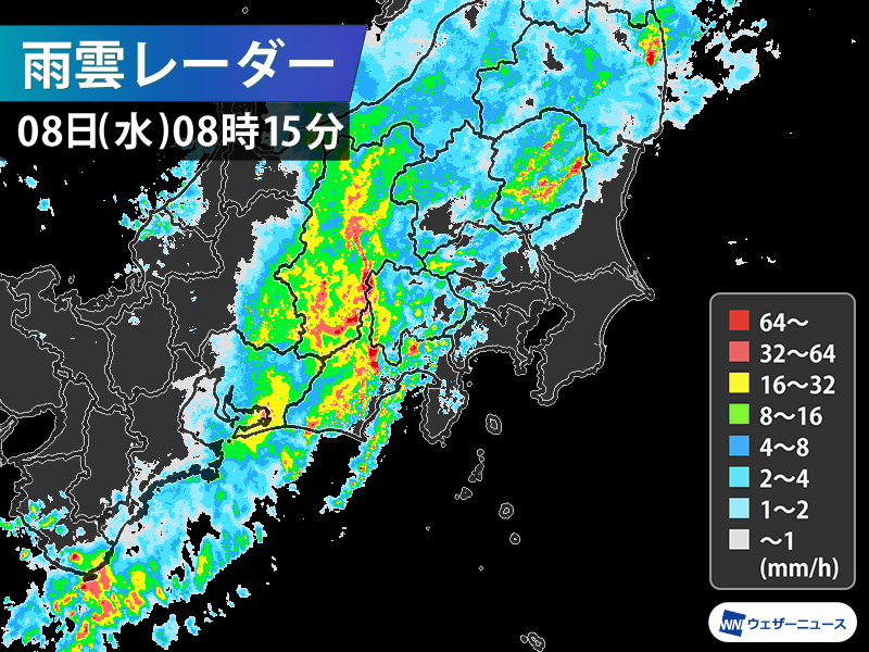 関東雨情報 関東は北部 西部で強雨警戒 東京都心は横殴りの雨に 群馬県に大雨警報発表中 ウェザーニュース