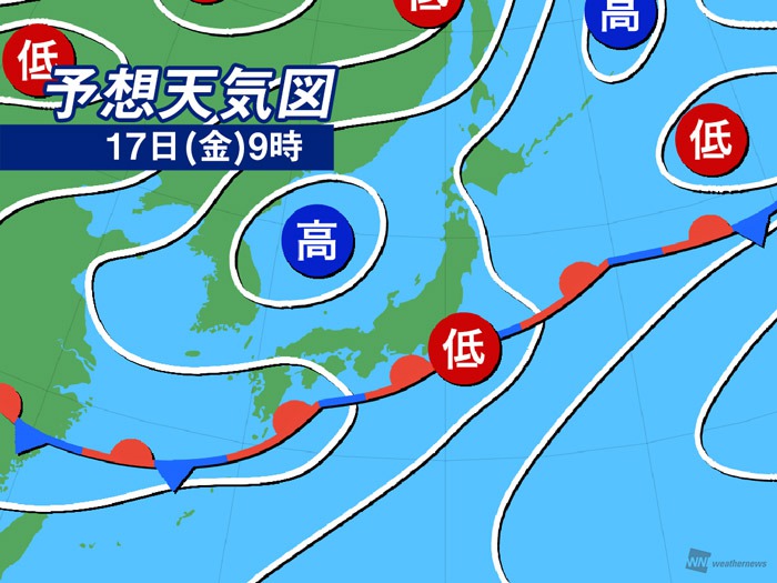 今日の天気 7月17日 金 雨で東京など関東は梅雨寒 西日本は日差し届く ウェザーニュース