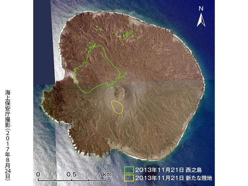 小笠原諸島 西之島 13年から面積が10倍に拡大 現状 ウェザーニュース