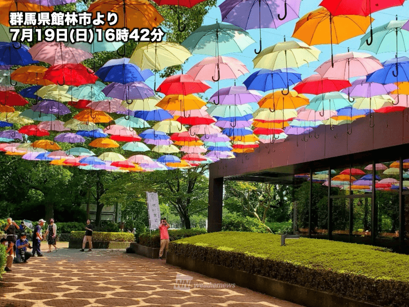 アンブレラスカイ 青空に映える一面の傘 ウェザーニュース