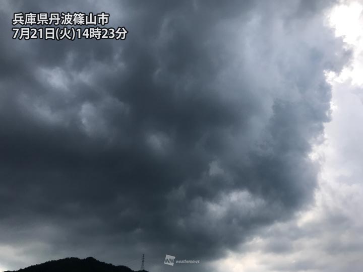 西日本や東海で雨雲急発達 局地的な激しい雨や落雷に注意 - ウェザーニュース