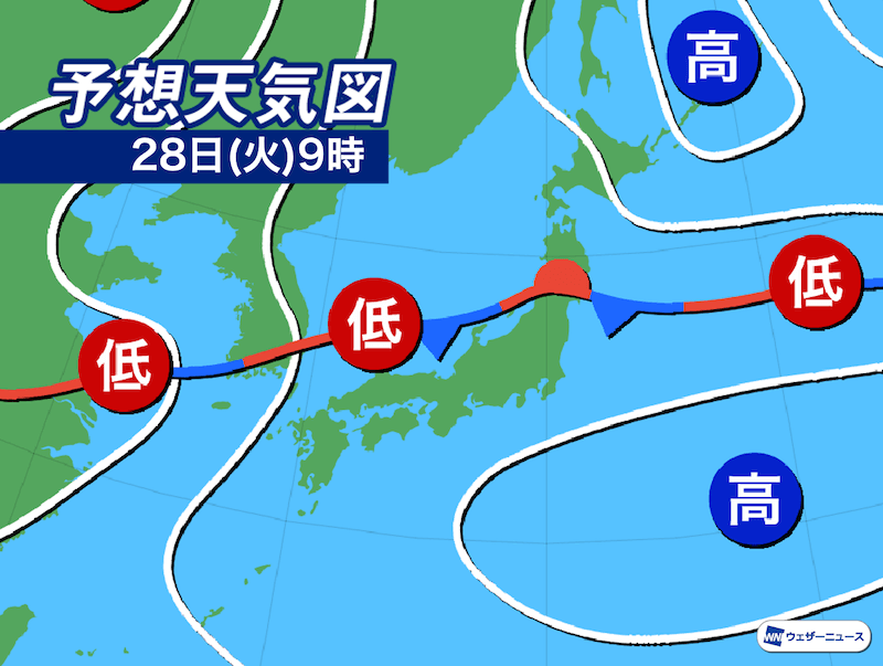 今日の天気 7月28日 火 東北や北陸で大雨に厳重警戒 九州南部は梅雨明けの可能性 ウェザーニュース