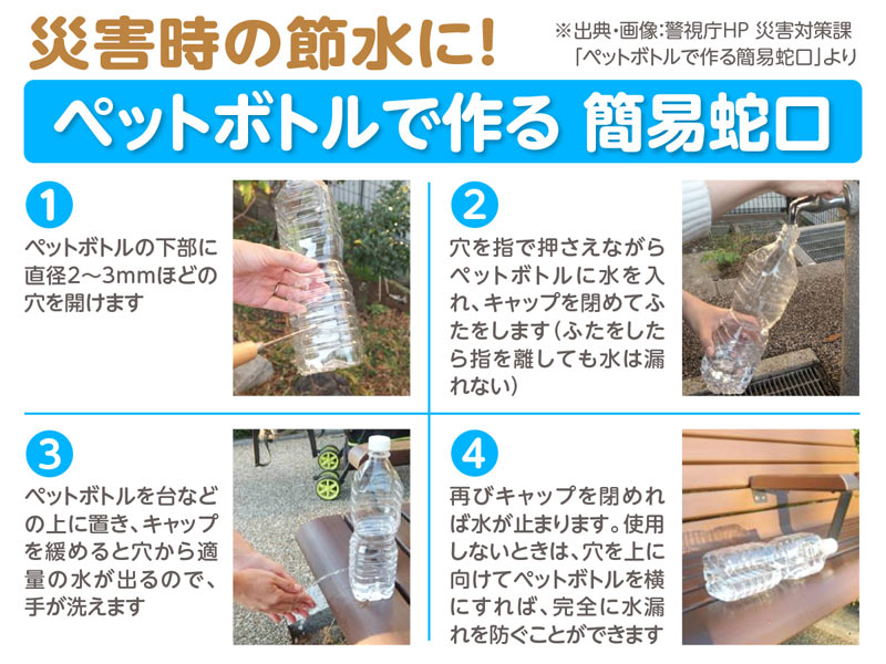 8月1日は「水の日」 災害時やアウトドアに！ペットボトル簡易蛇口