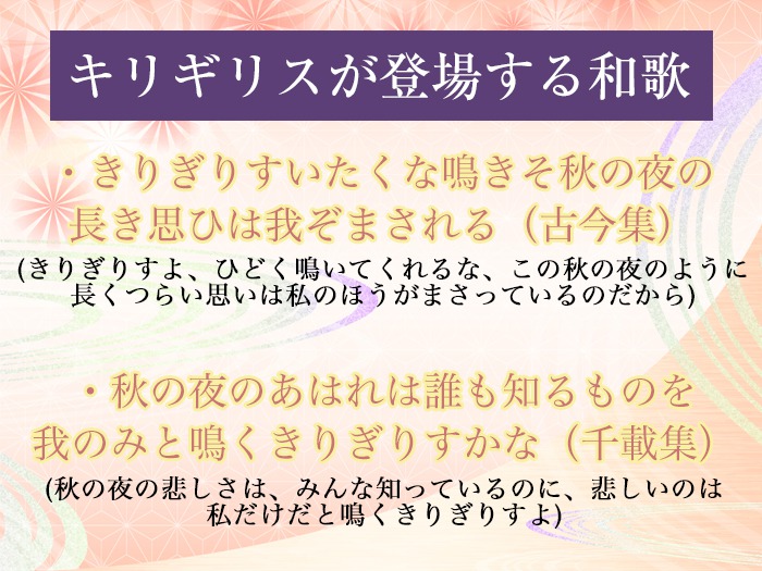 七十二候「蟋蟀在戸」コオロギを昔はキリギリスと呼んでいた