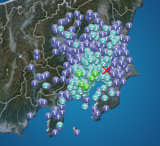 東京 神奈川で震度3 千葉県北西部でm4 3の地震 津波の心配なし ウェザーニュース