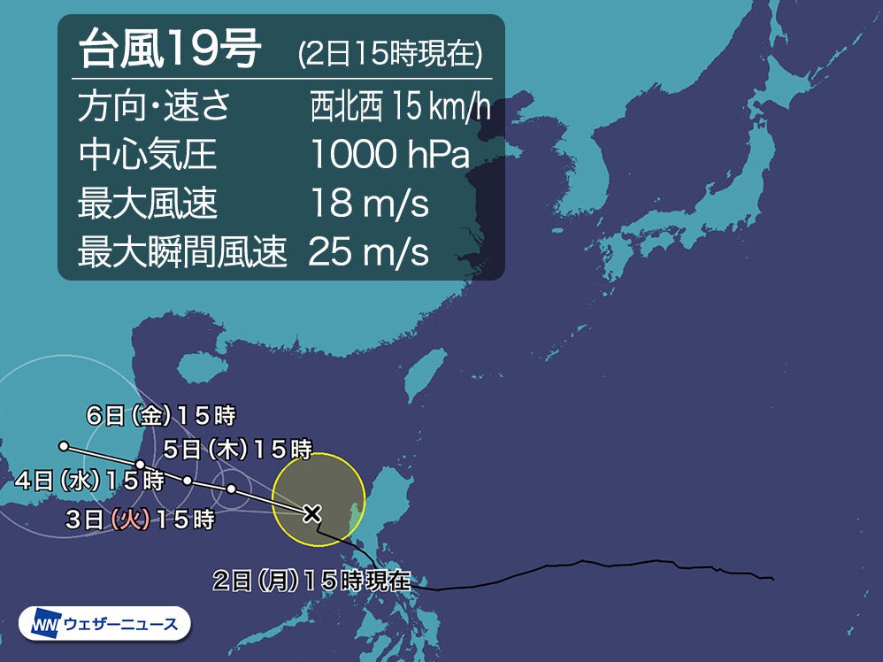 台風19号 台風20号情報 19号はベトナムへ 20号はゆっくり発達 ウェザーニュース