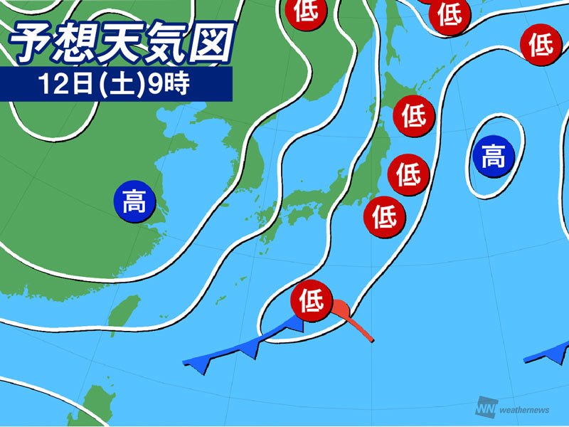 全国の天気予報 12月12日 土 の天気 関東から西日本は大掃除捗る穏やかな天気 日本海側は雪や雨 ウェザーニュース