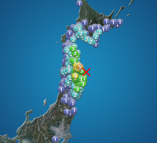岩手県沖でm5 6の地震 青森県で震度5弱 津波の心配なし ウェザーニュース