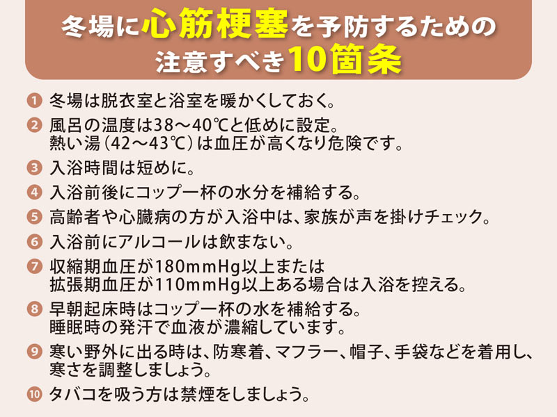 心筋梗塞」を予防するための10箇条 - ウェザーニュース