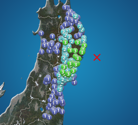 岩手県沖でm5 1の地震 岩手県 宮城県で震度3 津波の心配なし ウェザーニュース