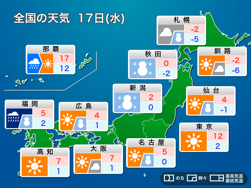 明日16日 火 は北日本から冬の寒さが戻る ウェザーニュース