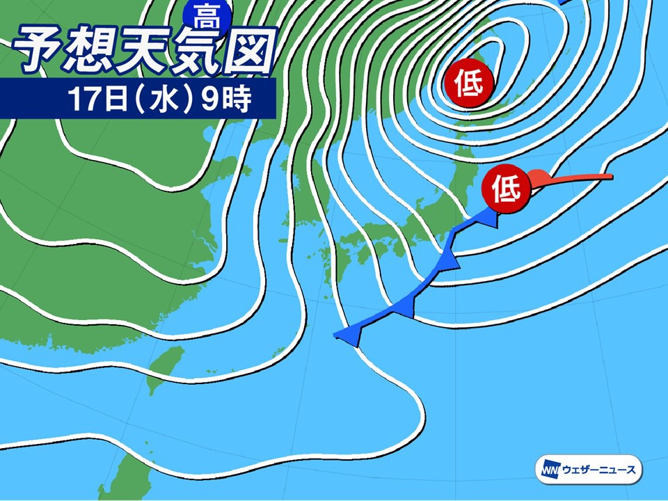 2月17日 水 の天気 関東は冬晴れで寒い 日本海側は大雪や吹雪 ウェザーニュース