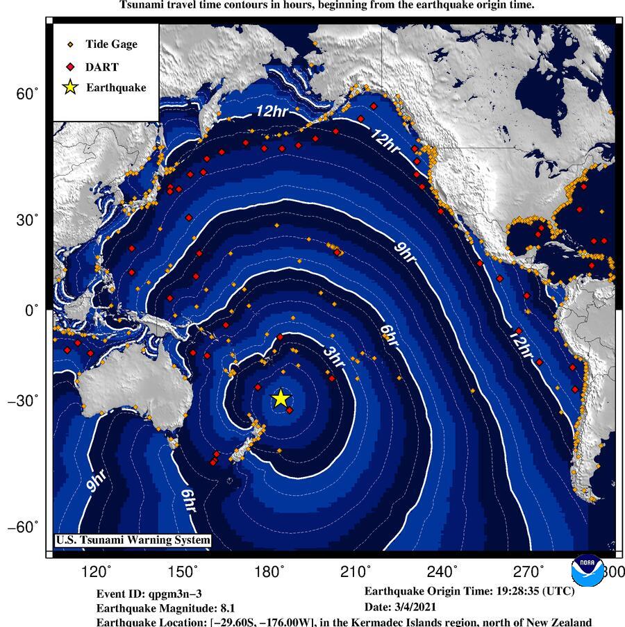 南太平洋でm8 1の大地震 Nzやオーストラリアなどで津波を観測 ウェザーニュース