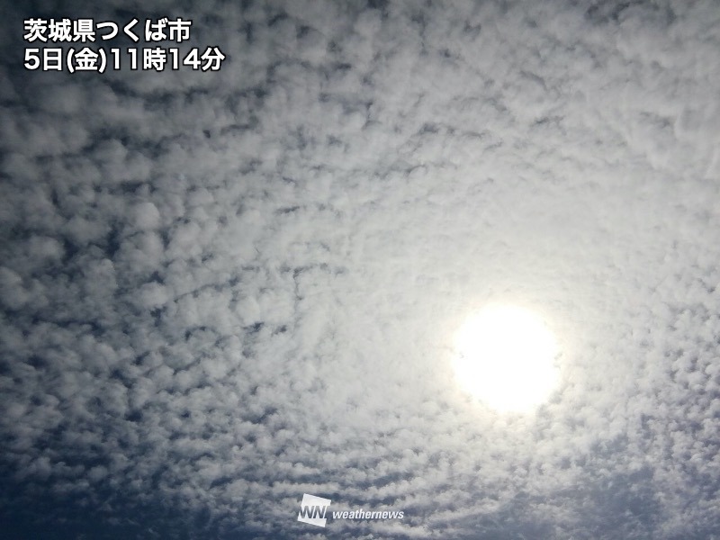 関東でうろこ雲や波状雲 今日の夜に雨が降る前兆 ウェザーニュース