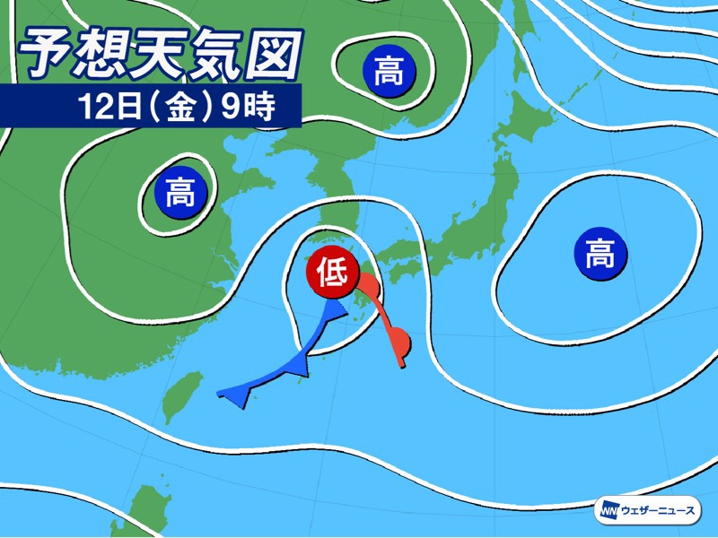 3月12日 金 の天気 西から雨が降り出す 東京など関東も外出は傘を持って ウェザーニュース