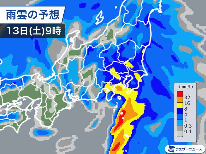 関東 東海は明日にかけて大雨のおそれ 道路冠水や土砂災害に警戒 ウェザーニュース