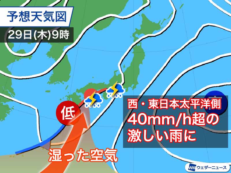 29日 木 昭和の日は太平洋側で強雨 ゴールデンウィークは低気圧が相次ぎ通過 ウェザーニュース