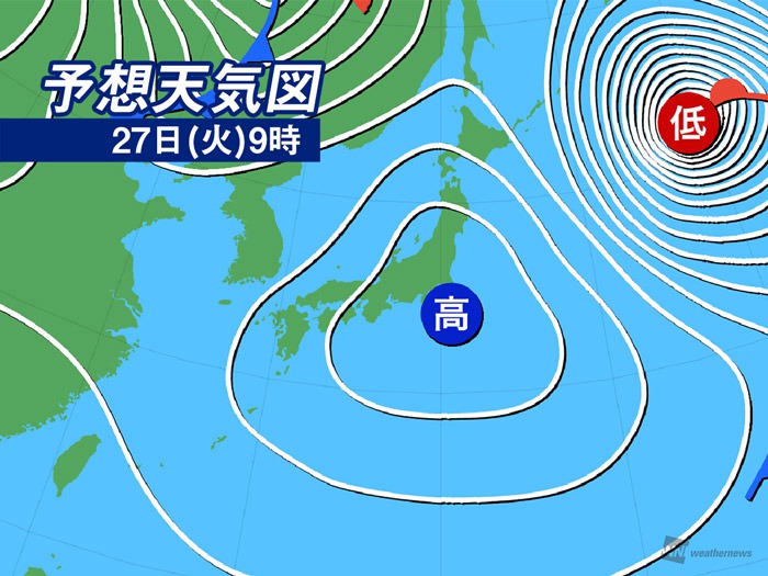 今日の天気 4月27日 火 晴天続くも西からだんだん雲が広がる ウェザーニュース