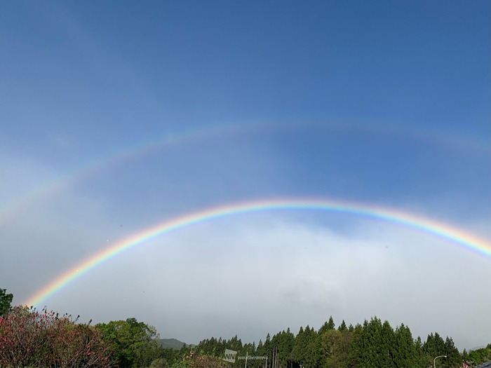 朝から虹が出現 二重のダブルレインボーも 岩手 ウェザーニュース
