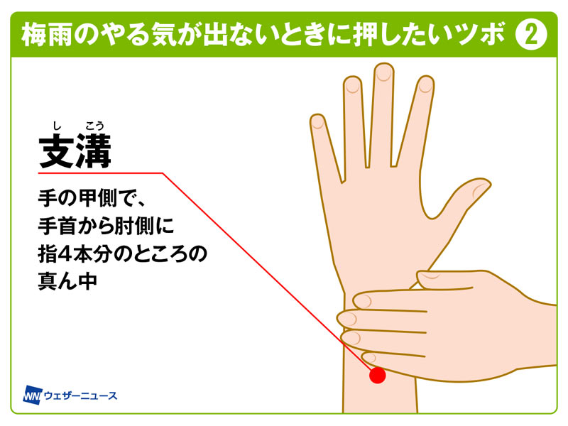 梅雨のやる気が出ないときに押したいツボ4選 ウェザーニュース