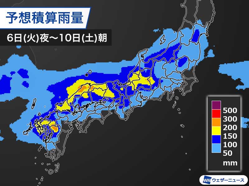 今夜から日本海側は大雨警戒 明日7日 水 は東海や関東も雨が強まる ウェザーニュース