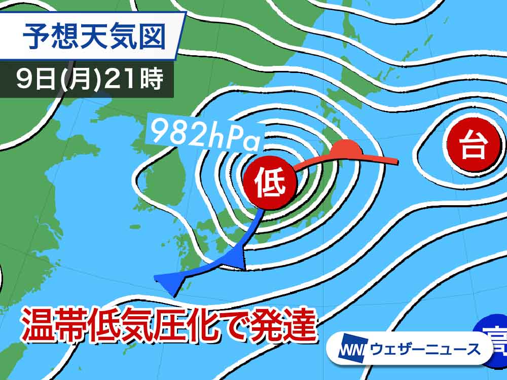 台風9号 温帯低気圧に変化 は安心できない 台風時より発達 ウェザーニュース