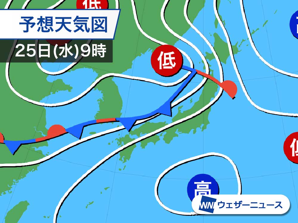 元台風12号の低気圧が日本海を北東進 前線活発化し東北で大雨のおそれ ウェザーニュース